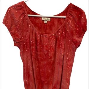 Dressbarn Coral Blouse Size Medium